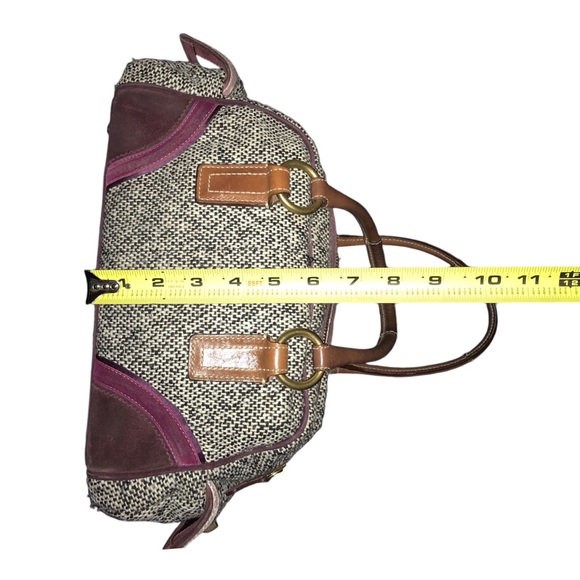 Vintage COACH Tweed and Leather Satchel Bag - Picture 8 of 13